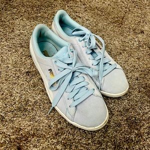 Light Blue Suede Puma Shoes